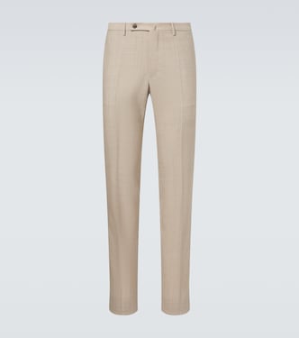 Virgin wool slim pants | Slowear