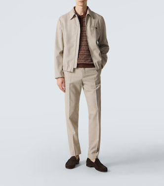 Virgin wool slim pants | Slowear