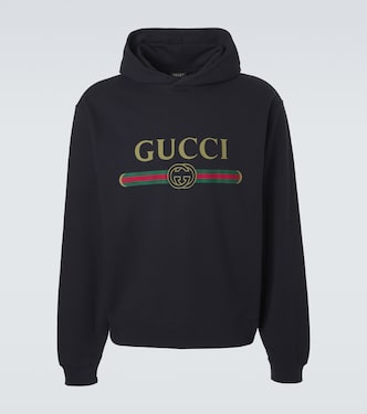 Logo cotton and cashmere jersey hoodie | Gucci