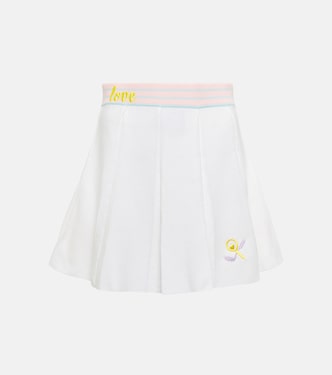 Roz embroidered pleated miniskirt | LoveShackFancy