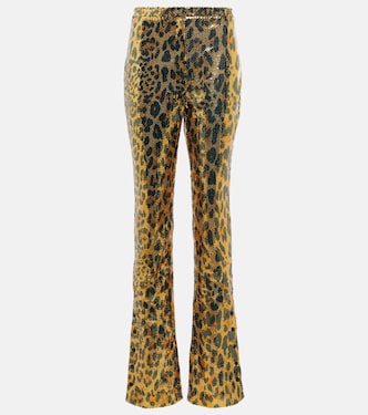 Pantalon slim à sequins et motif léopard | Rabanne