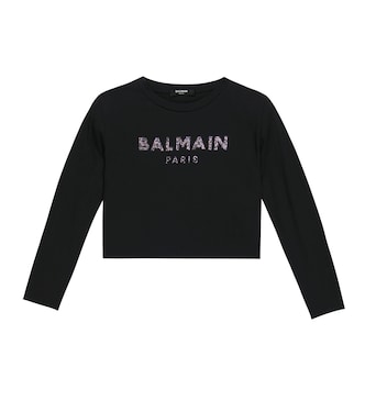 Cropped-Top aus Baumwolle | Balmain Kids