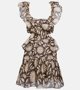 Ruffled cotton and silk minidress | SIR