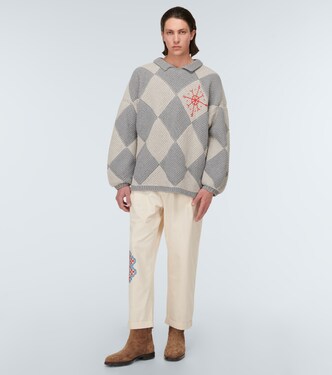 Pantaloni regular in cotone con ricamo | Adish