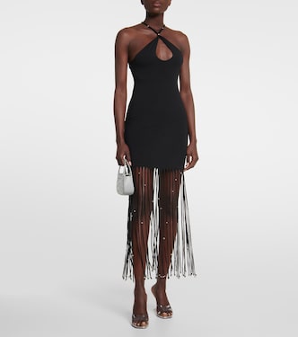 Fringe-trimmed jersey maxi dress | Rotate