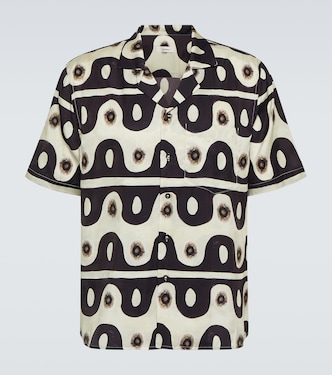 Camisa bowling de algodón y seda | Commas