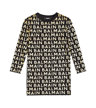 Bedrucktes Kleid aus Baumwolle | Balmain Kids