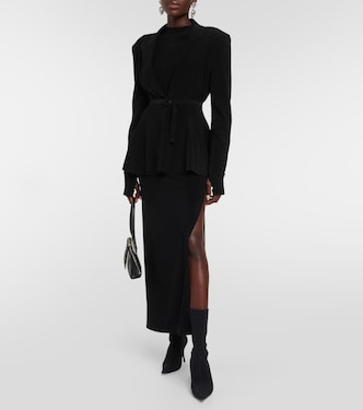 Blazer de jersey con peplum y cinturón | Norma Kamali