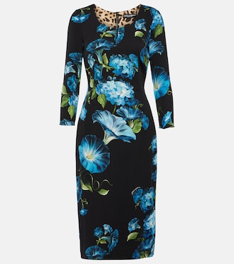 Vestido midi de mezcla de seda floral | Dolce&Gabbana