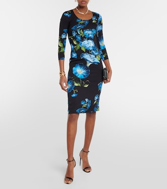 Vestido midi de mezcla de seda floral | Dolce&Gabbana