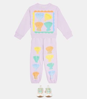 Set di felpa e shorts in pile di cotone | Stella McCartney Kids