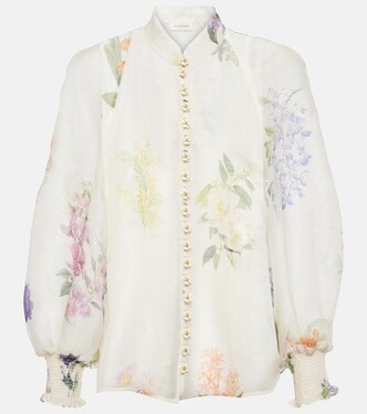 Natura floral linen and silk blouse | Zimmermann