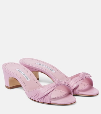 Mules Lolloso in pelle con fiocco | Manolo Blahnik