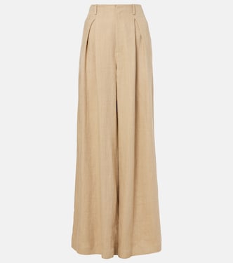 Pantaloni a gamba larga Greer in seta e lino | Ralph Lauren Collection