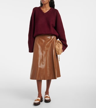 Jupe midi Selina en cuir | Fforme