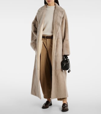 Manteau réversible en shearling et cuir | Brunello Cucinelli