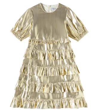 Lamé ruffled dress | Self-Portrait Kids