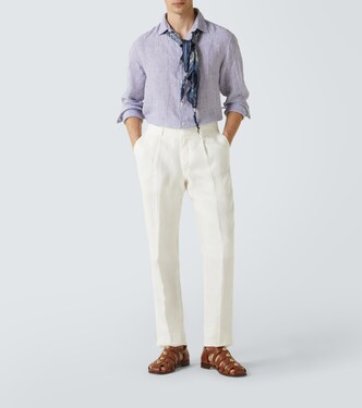 Camicia in lino a righe | Sunspel