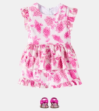 Floral ruffled cotton top and shorts set | Tartine et Chocolat