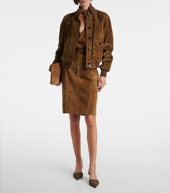 Jupe crayon en daim | Tom Ford