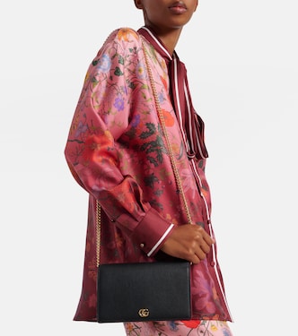 GG Petite Marmont leather wallet on chain | Gucci