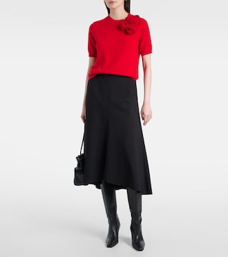 Floral-appliqué wool and cashmere top | Jardin des Orangers