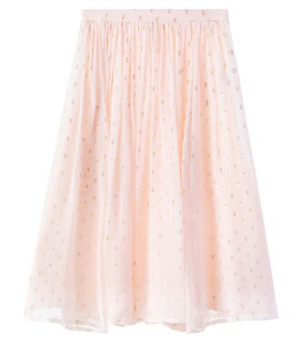 폴카 도트 실크 블렌드 스커트 | Chloé Kids