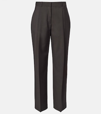 High-Rise-Hose Mikkela aus Wolle und Mohair  | The Row