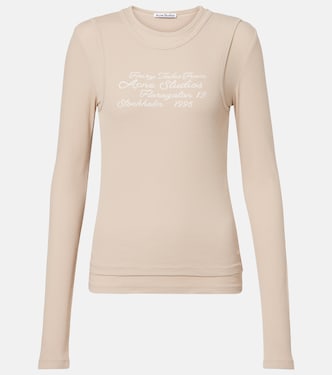 Layered printed cotton-blend T-shirt | Acne Studios