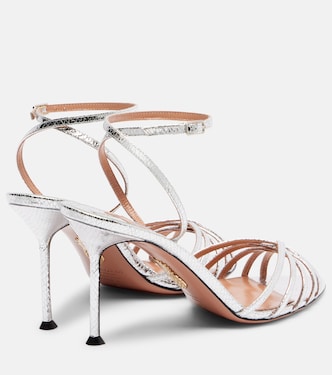 Tell Me 85 snake-effect leather sandals | Aquazzura