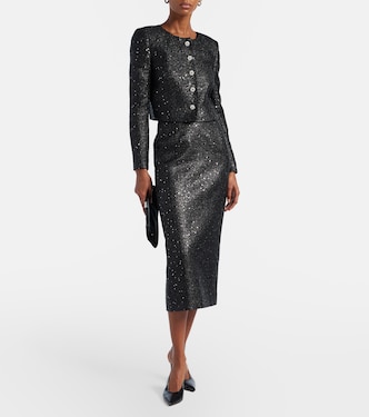 Sequined lamé tweed pencil skirt | Carolina Herrera