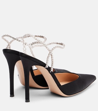 Pumps aus Satin mit Kristallen | Gianvito Rossi