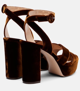 Plateausandalen Sabrina 105 aus Samt | Gianvito Rossi