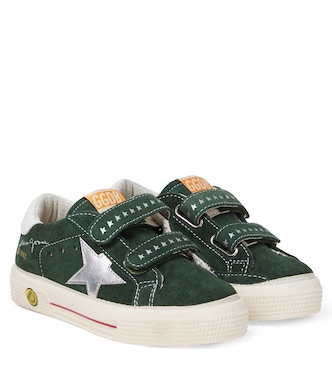 May School leather-trimmed suede sneakers | Golden Goose Kids