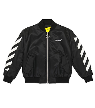 Chaqueta bomber de nylon a rayas | Off-White Kids