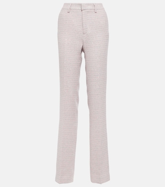 Pantalon droit à taille mi-haute à sequins | Alessandra Rich