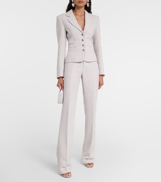 Pantalon droit à taille mi-haute à sequins | Alessandra Rich
