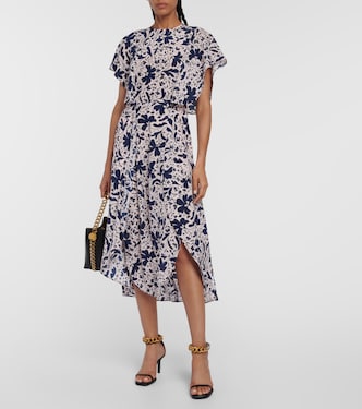 Abito midi in seta con stampa floreale | Stella McCartney