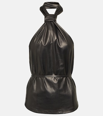 Top de piel con cuello halter | Ann Demeulemeester