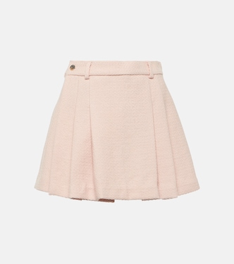 Bran pleated wool-blend miniskirt | The Mannei