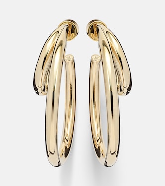 Double Baby 10kt gold-plated hoop earrings  | Jennifer Fisher