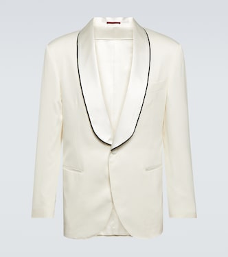 Smokingjacke Délavé aus Seiden-Twill | Brunello Cucinelli