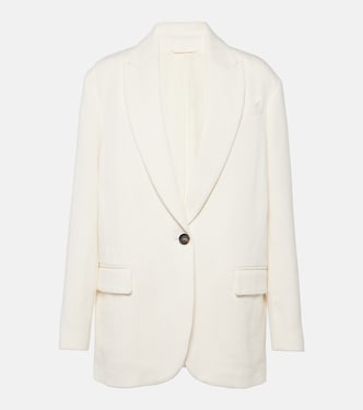 Blazer monopetto in cotone e lino | Brunello Cucinelli
