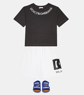 Shorts de jersey de algodón con logo | Dolce&Gabbana Kids