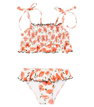 Bikini Valencia à smocks et fleurs | Suncracy