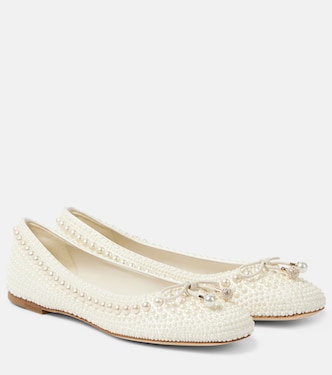 Ballerine Elme in raso con perle bijoux | Jimmy Choo