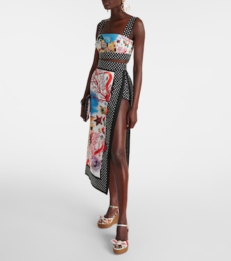 Top raccourci Capri imprimé en coton | Dolce&Gabbana