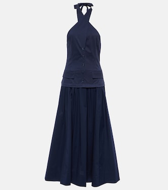 Vestido largo Harrington de popelín | Staud