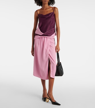 Colorblocked draped midi skirt | JW Anderson