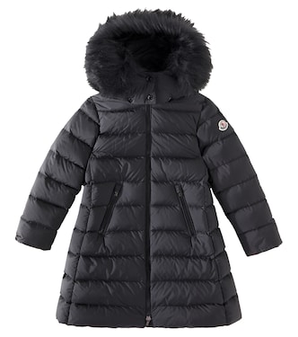 Abelle shearling-trimmed down coat | Moncler Enfant